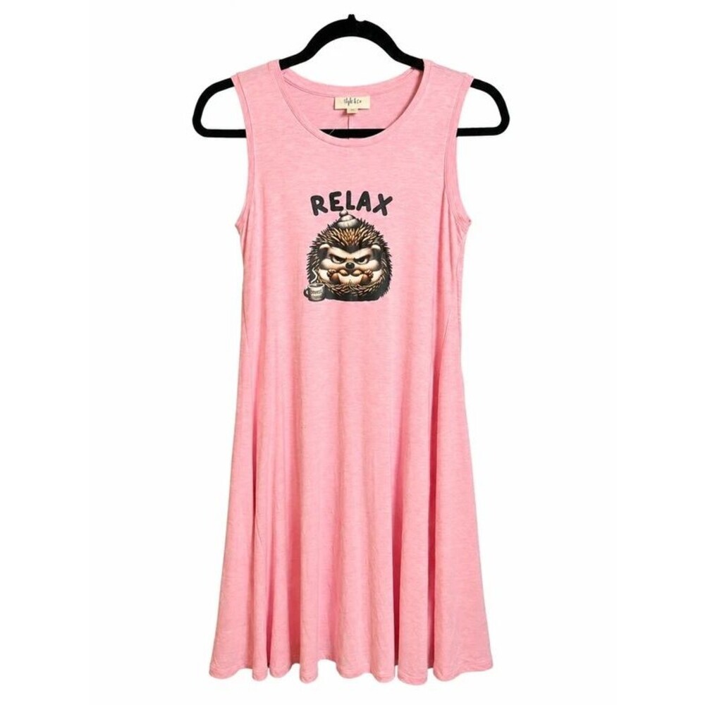 NWT Customized Style & Co Relax Hedgehog Sleeveless Dress XS